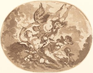 Eros i Psyche autorstwa Jean Claude Richard, Abbé de Saint Non after François Boucher