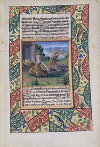 Pani Lat. Q.v.I.126 fol.15 Pracujący Adam i Ewa, z Księgi Godzin Ludwika dOrleans, 1490 autorstwa Jean Colombe