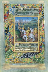 Pani Lat. Q.v.I.126 fol.28v Armia Izraelitów, z Księgi Godzin Ludwika dOrleans, 1490 autorstwa Jean Colombe