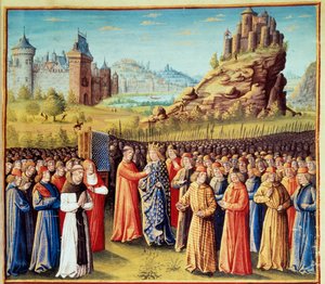 Druga Krucjata (1147-1149): Król Ludwik VII powiedział, że Młody (1120-1180) bierze krzyż w Vezelay w obecności św. Bernarda de Clairvaux (San Bernardo di Chiaravalle) (1090-1153) i wigilię Wersalu 31 /03/1146. Wielu baronów również zabrało