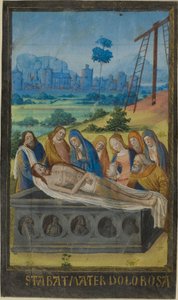 Złożenie do grobu (Modlitwa Stabat Mater), z Księgi Godzin autorstwa Jean Colombe