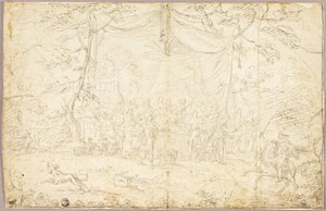 Temat Literacki: Scena bankietowa autorstwa Jean Cotelle the younger