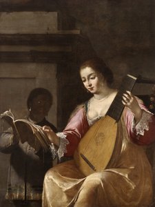 Kobieta grająca na lutni, 1638