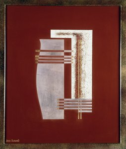 Totem 20 (lakierowany srebrno-złoty panel) autorstwa Jean Dunand