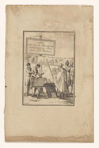 Stoisko sprzedawcy druku Suite des cris des marchands ambulants de Paris (tytuł serii na obiekcie) autorstwa Jean Duplessis Bertaux