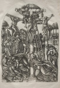 Chrystus na krzyżu między dwoma złodziejami, przed 1561 r. autorstwa Jean Duvet