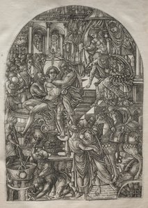 Apokalipsa: Męczeństwo św. Jana Ewangelisty, 1546-1556. autorstwa Jean Duvet