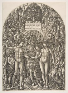 Wesele Adama i Ewy, z Apokalipsy, ca. 1540-55. autorstwa Jean Duvet