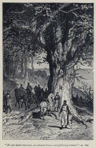 „Widział wrogich wojowników, w kolorowych sukienkach i lśniącej zbroi” (rycina) autorstwa Jean Edouard Dargent