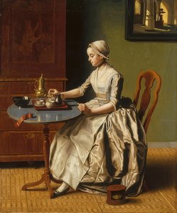 Czekoladowa dziewczyna (La Chocolatière). Około 1745