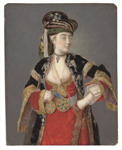 Przypuszczalny portret Laury Tarsi w tureckim stroju autorstwa Jean Étienne Liotard