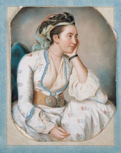 Kobieta w tureckim stroju, połowa XVIII wieku. autorstwa Jean Étienne Liotard