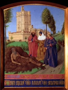 Hiob na stercie obornika, przytłoczony wszelkimi nieszczęściami Miniatura w „Les Heures d