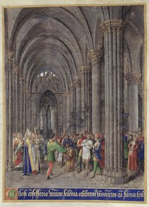 Św. Veran egzorcyzmujący opętanych w północnej nawie katedry Notre-Dame de Paris, z 