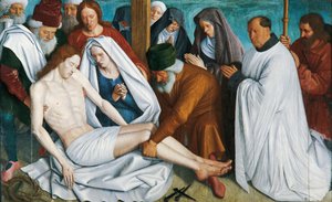Pieta Jeana Fouqueta (ok. 1415 - ok. 1481), tempera na drewnie autorstwa Jean Fouquet