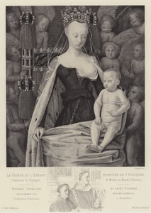 Dziewica z Dzieciątkiem w otoczeniu aniołów, ok. 1450 autorstwa Jean Fouquet