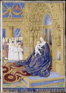 Dziewica z Dzieciątkiem na tronie Godziny Étienne Chevalier autorstwa Jean Fouquet