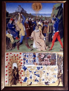 Męczeństwo św. Szczepana przez ukamienowanie Miniatura zaczerpnięta z „Księgi godzin Etienne Chevalier” Jeana Fouqueta (1420-1477/1481) autorstwa Jean Fouquet
