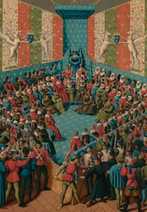 Werdykt w sprawie Jana II z Alencon, XV w. autorstwa Jean Fouquet