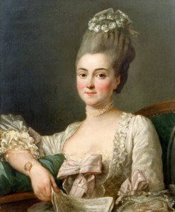 Portret damy trzymającej zapis nutowy