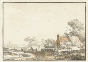 Krajobraz z farmą autorstwa Jean François Delcourt