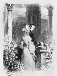 Zwiedzanie grobowca Heloise i Abelard, ilustracja z „Lettres d