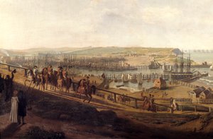 Cesarz Napoleon I odwiedził obóz Boulogne w lipcu 1804 r. Szczegół. Obraz Jean Francois Hue (1751-1823) 1804 Nd. 1,9x2,26 m²