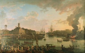 Widok portu w Brześciu z zadaszonych doków w 1795, 1795