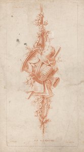 Rzeźba La Sculpture (tytuł na obiekcie) Trofea (tytuł serii) 3. Cahier (tytuł serii na obiekcie) autorstwa Jean Francois Janinet