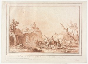 Przed wałem wsi, 1774. autorstwa Jean Francois Janinet