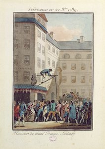 Wydarzenia z 22 października 1789: powieszenie mężczyzny o imieniu Francois, piekarza autorstwa Jean Francois Janinet