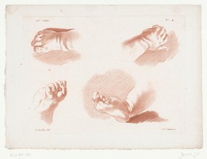 Dwoje dłoni i stóp dzieci Kompozycje z częściami ludzkiego ciała (tytuł serii) Xe Cahier de Principles du dessin d