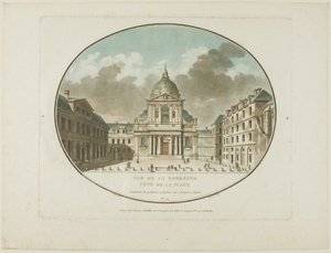Widok na Sorbonę autorstwa Jean Francois Janinet