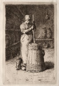 Kobieta ubijająca się. autorstwa Jean Francois Millet