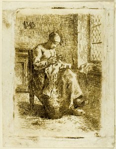 Kobieta szyjąca autorstwa Jean Francois Millet