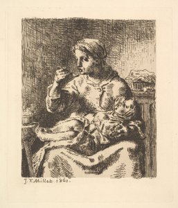 Chłodzenie owsianki, 1861. autorstwa Jean Francois Millet