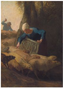 Liczenie stada, 1847-49 autorstwa Jean Francois Millet