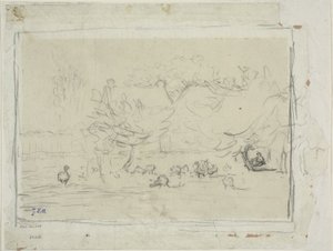 Gęsi w zagrodzie autorstwa Jean Francois Millet
