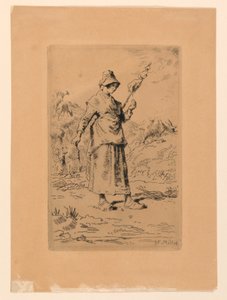 Prządka autorstwa Jean Francois Millet