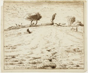 Krajobraz - Wzgórze w Gruchy, Normandia autorstwa Jean Francois Millet