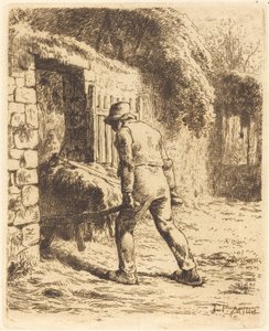 Człowiek z taczką (Chłop wracający z obornika) autorstwa Jean Francois Millet