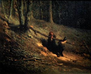 Chłop-Dziewczyny z Chrustem Les Charbonnieres, ok.1852 autorstwa Jean Francois Millet