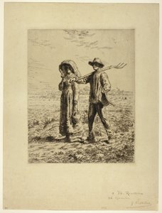 Chłopi idą do pracy autorstwa Jean Francois Millet