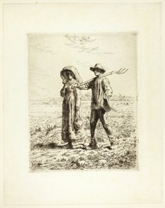 Chłopi idą do pracy autorstwa Jean Francois Millet