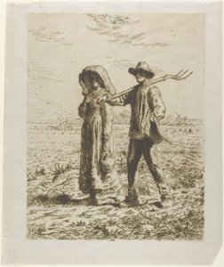 Chłopi idą do pracy autorstwa Jean Francois Millet