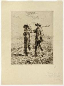 Chłopi idą do pracy autorstwa Jean Francois Millet