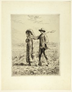 Chłopi idą do pracy autorstwa Jean Francois Millet