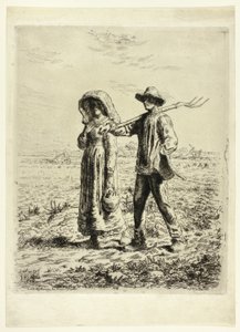 Chłopi idą do pracy autorstwa Jean Francois Millet