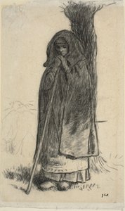 Pasterka oparta o drzewo autorstwa Jean Francois Millet