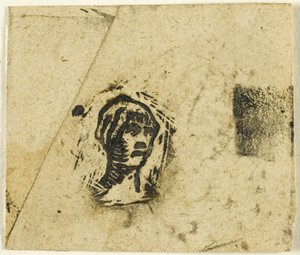 Szkice, fragment: Głowa kobiety w chustce autorstwa Jean Francois Millet